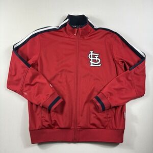 Vintage Majestic St. Louis Cardinals Full Zip Jacket Red Large Baseball‎